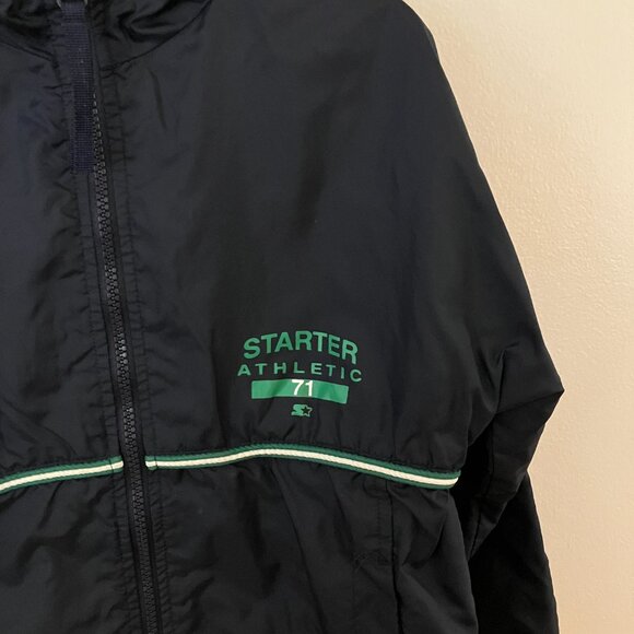 Kids 5-6 Starter Hooded Mesh Lined Windbreaker - Picture 3 of 4